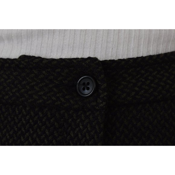 Vintage 90s Black &‎ Green Wool Lined Trousers size 12 | 32 waist - Picture 7 of 10